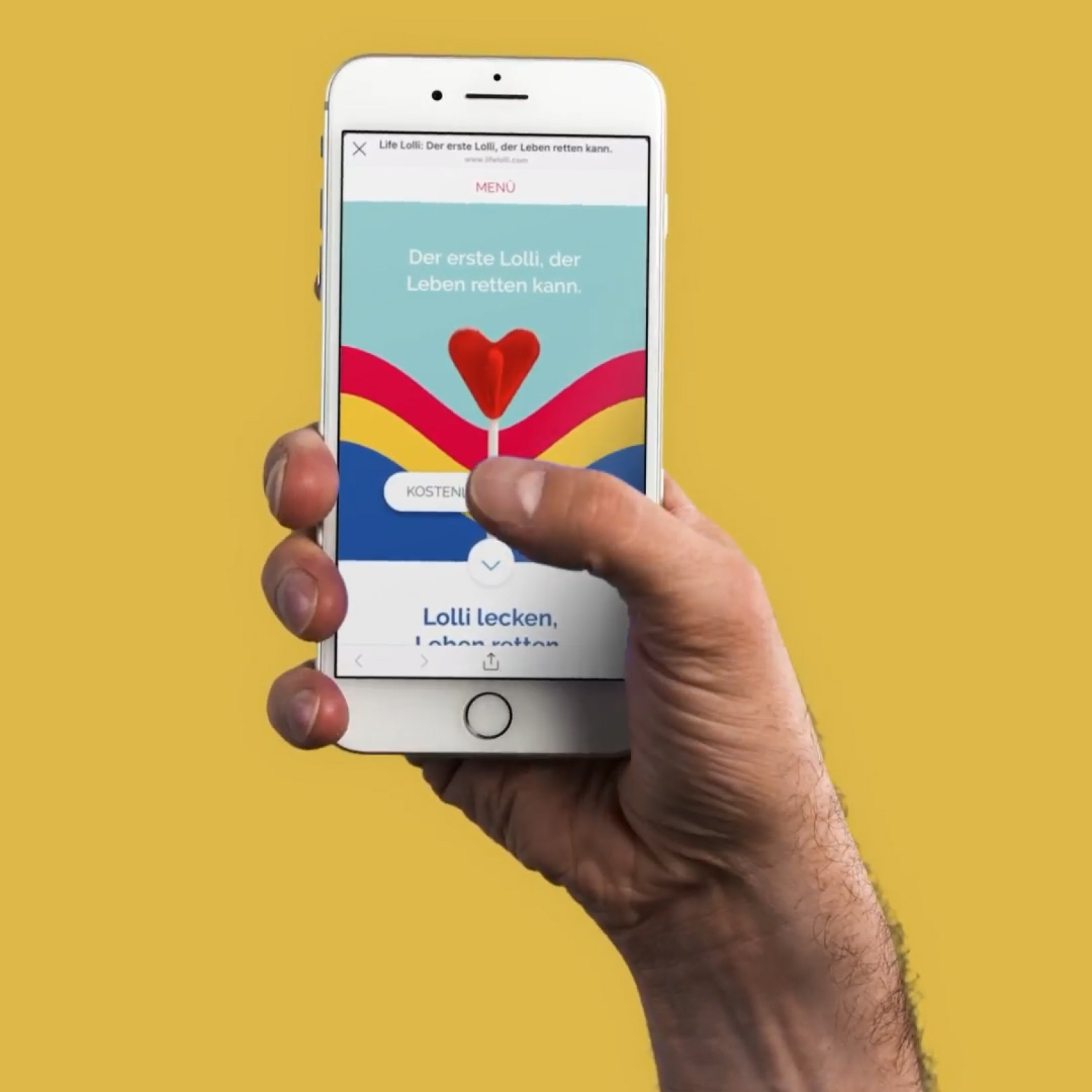 Life Lolli: Website auf dem Smartphone